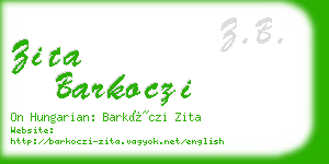 zita barkoczi business card