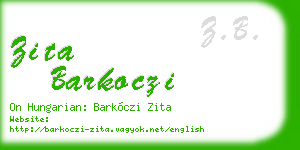 zita barkoczi business card